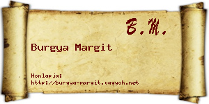 Burgya Margit névjegykártya